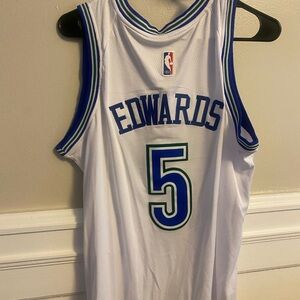 White and Blue Basketball Jersey